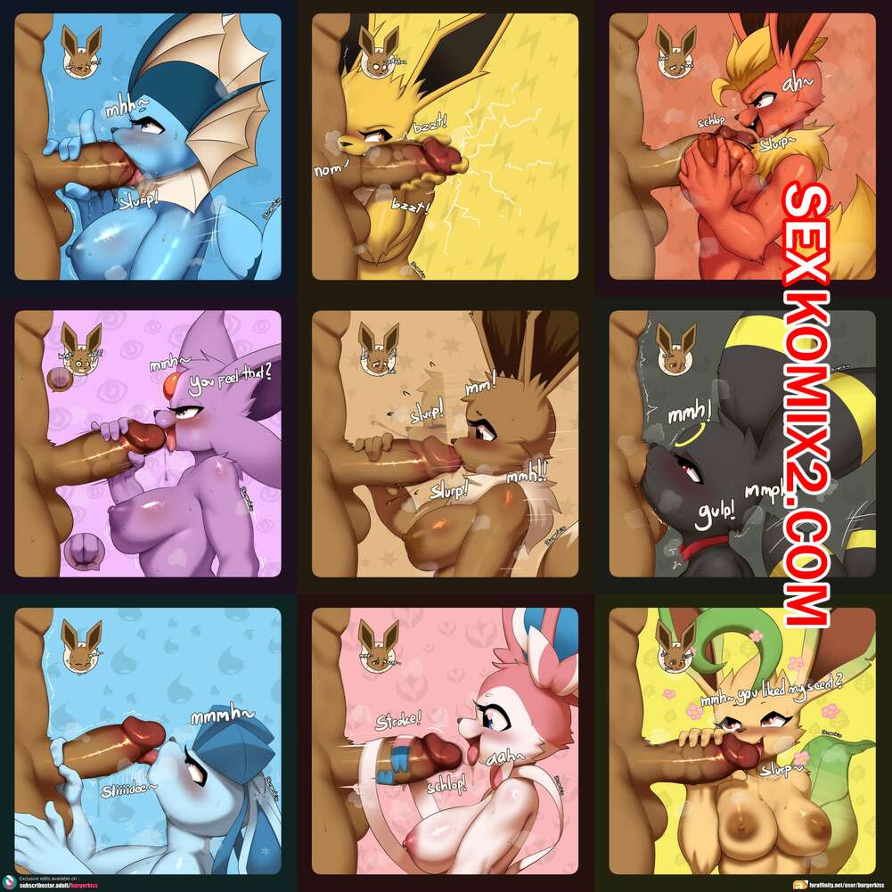 Порно комикс Иивиилюции от Burgerkiss. Eeveelutions by Burgerkiss