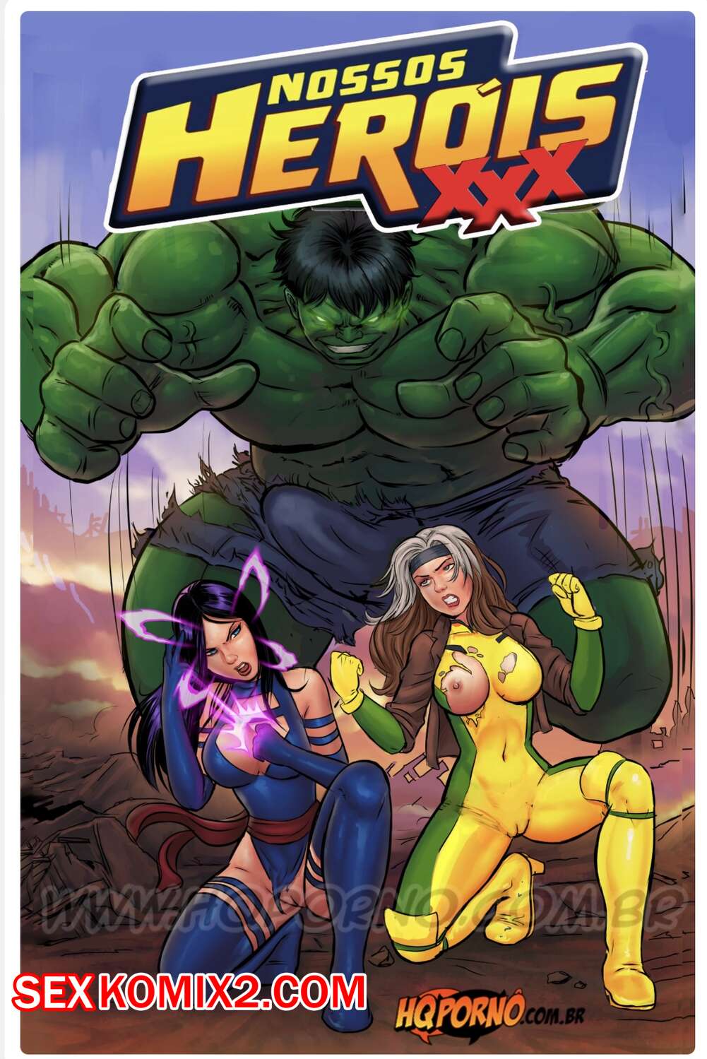 Порно комикс Марвел. Халк трахает наших героинь. Hulk Fode Nossos Herois XXX. HQPorno